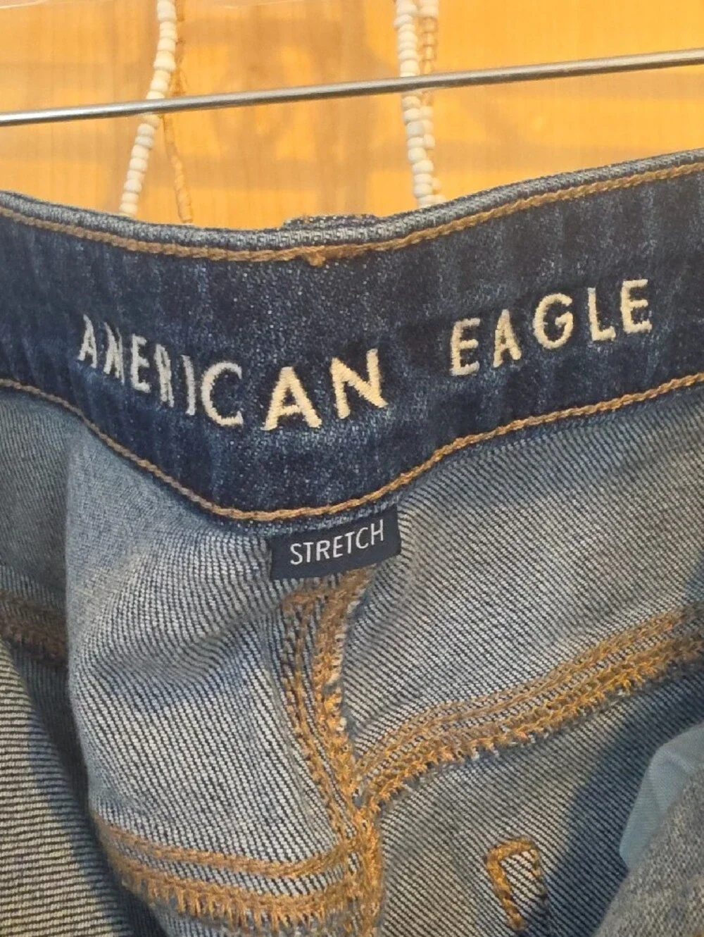 American Eagle Outfitters Dark Blue Stretch low Rise Baggy Wide leg Jeans